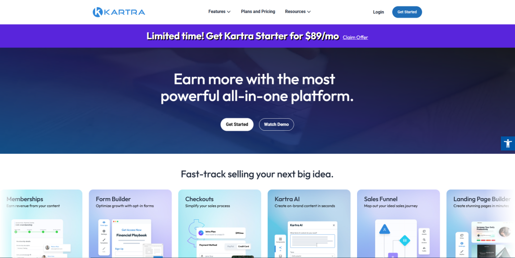 Kartra funnel builder platform
