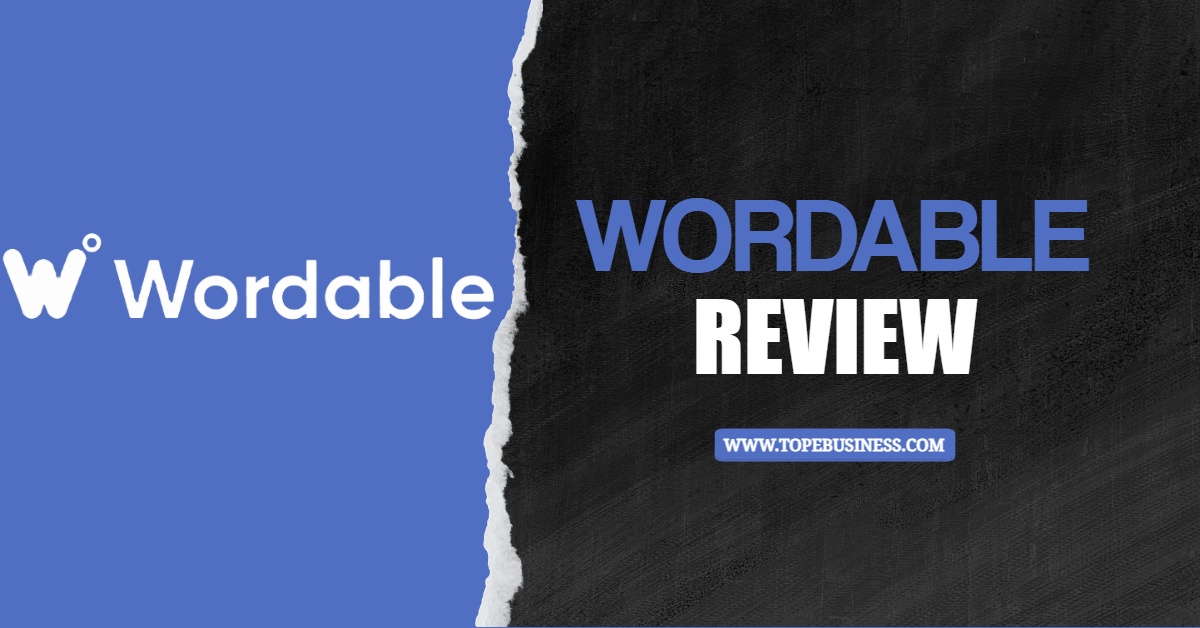 a black and white piece of paper with white text Wordable Review